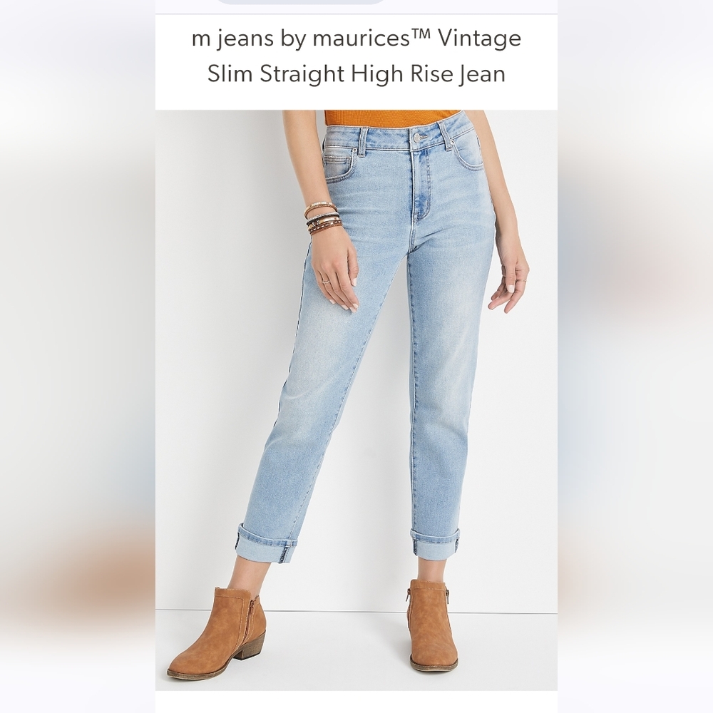 NWT maurices vintage slim straight high rise jeans